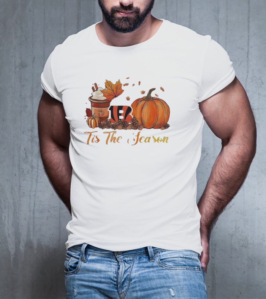 Cincinnati Bengals Tis The Season Pumpkin Latte Autumn T-Shirt