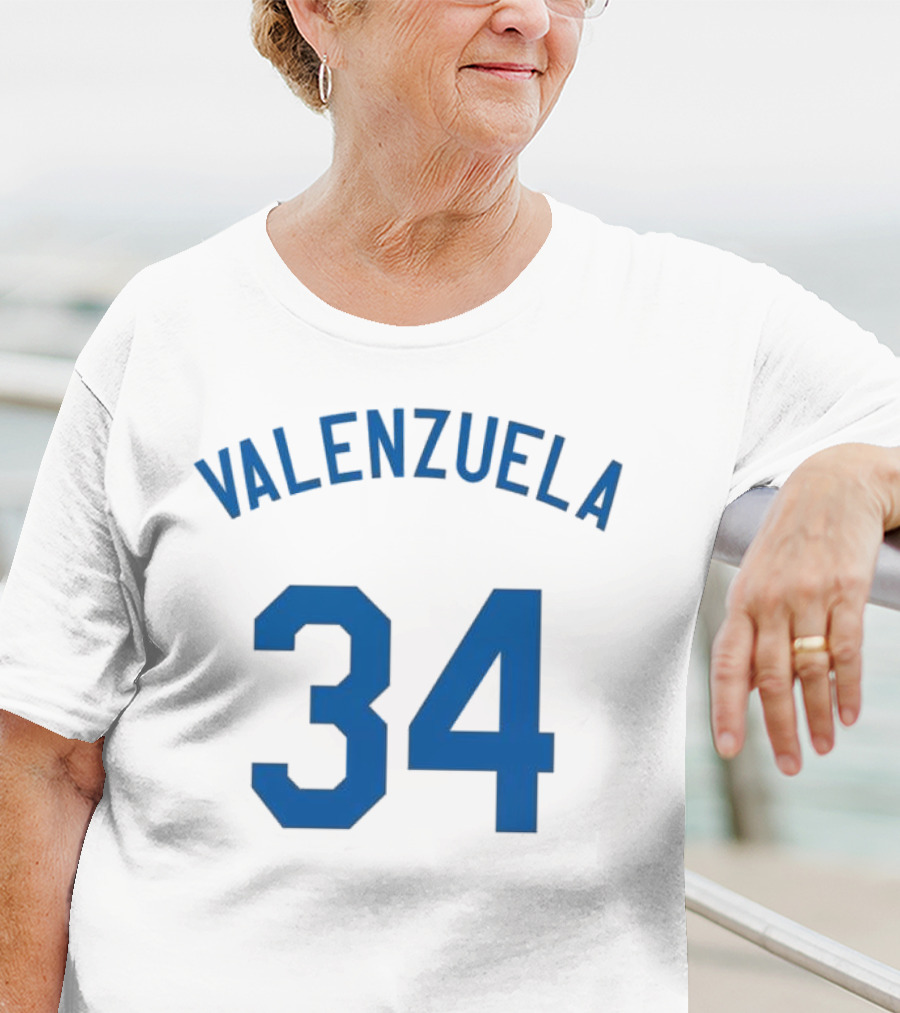Valenzuela 34 Los Angeles Dodgers Fernando Valenzuela Iconic Baseball Jersey Number T-Shirt