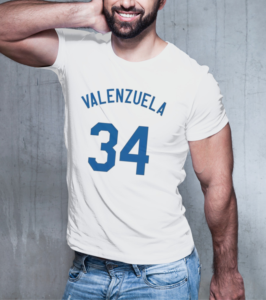 Valenzuela 34 Los Angeles Dodgers Fernando Valenzuela Iconic Baseball Jersey Number T-Shirt