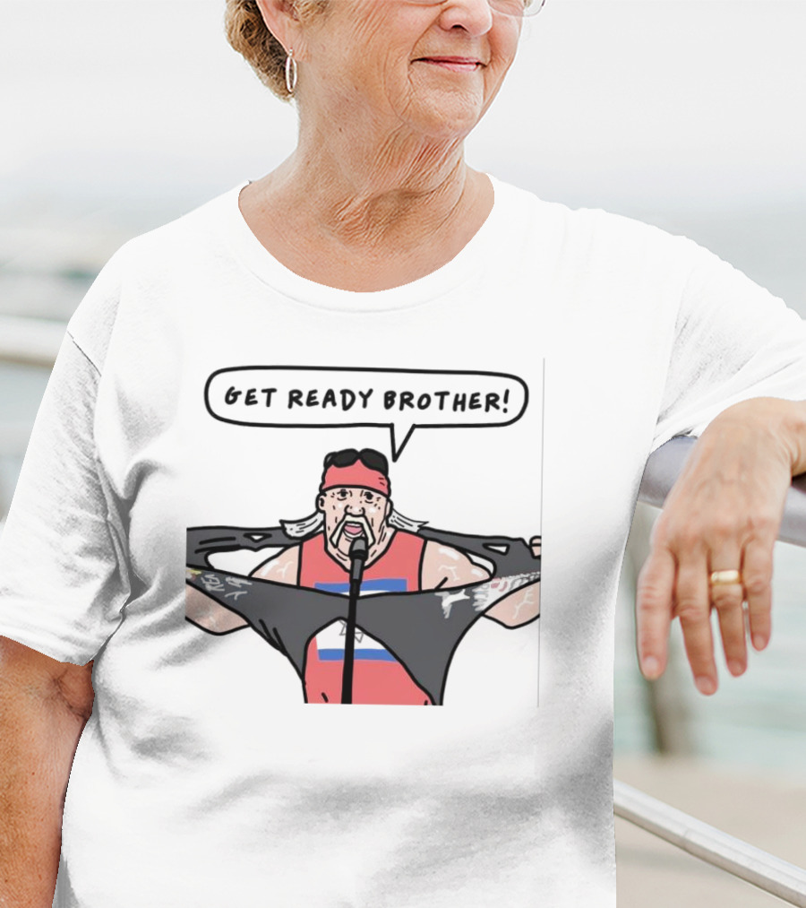 Get Ready Brother Hulk Hogan Shirt Ripping Microphone Comic T-Shirt