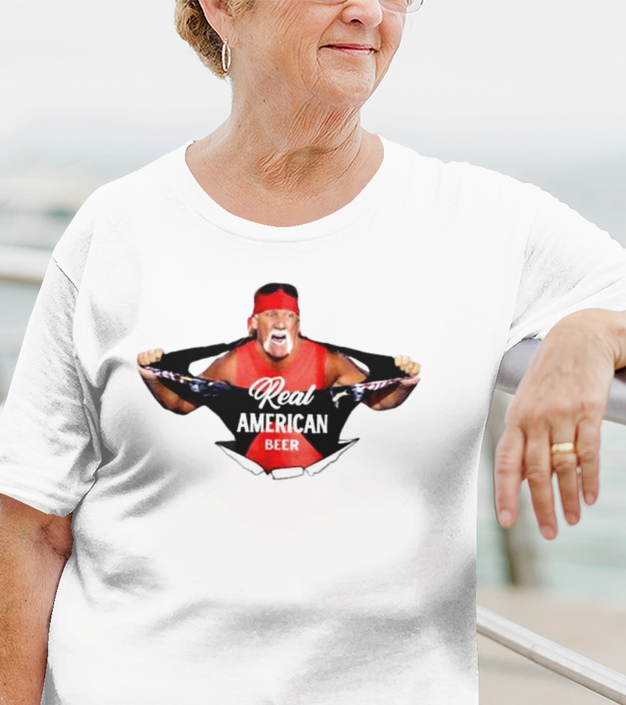 Hulk Hogan Real American Beer Iconic Wrestler Branding T-Shirt