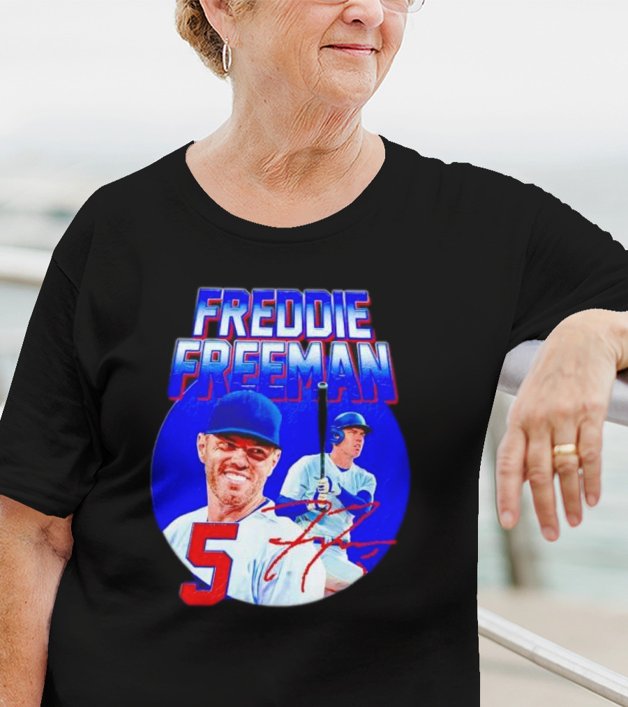 Freddie Freeman Los Angeles Dodgers 5 Signature Baseball T-Shirt