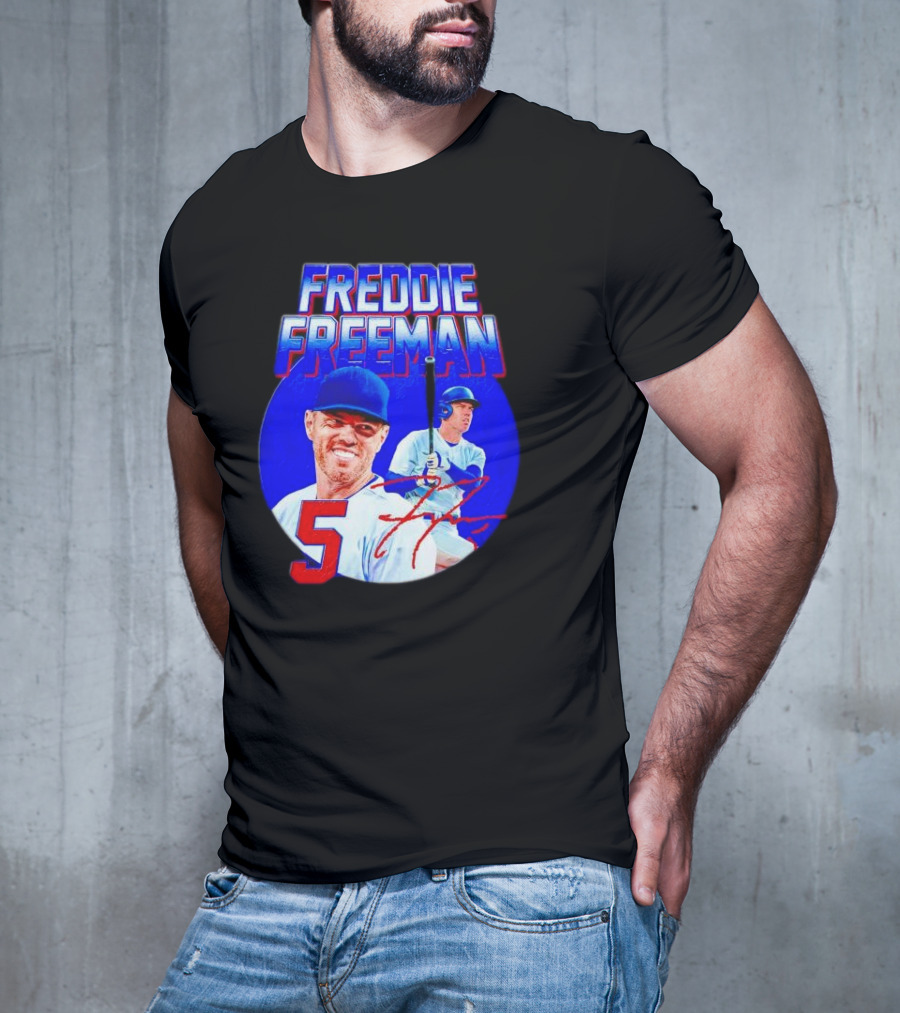 Freddie Freeman Los Angeles Dodgers 5 Signature Baseball T-Shirt