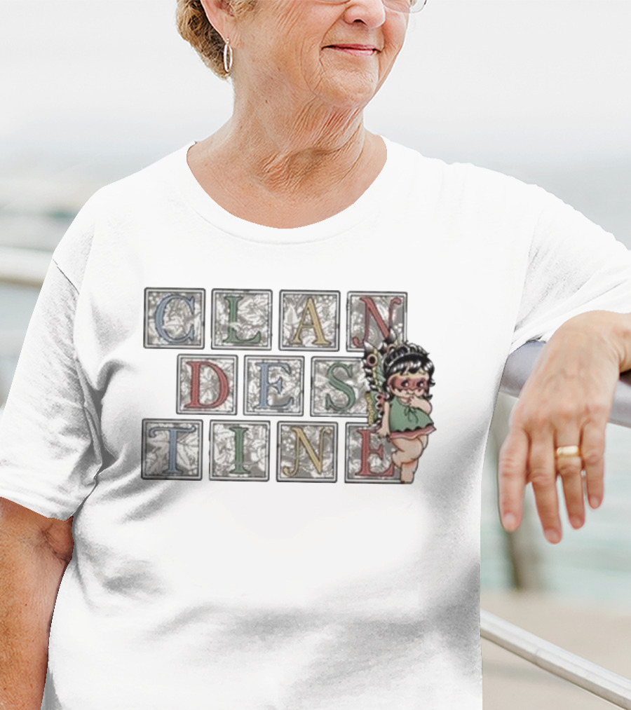 Clandestine Industries Fairy Letters Block Design With Cartoon Fairy T-Shirt