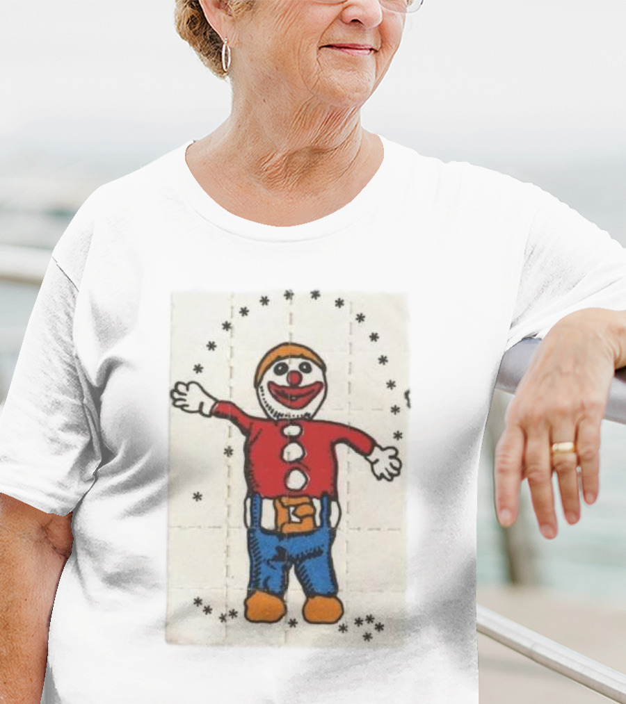 Psychedelic Acid Clown With Happy Expression Surrounded By Stars T-Shirt