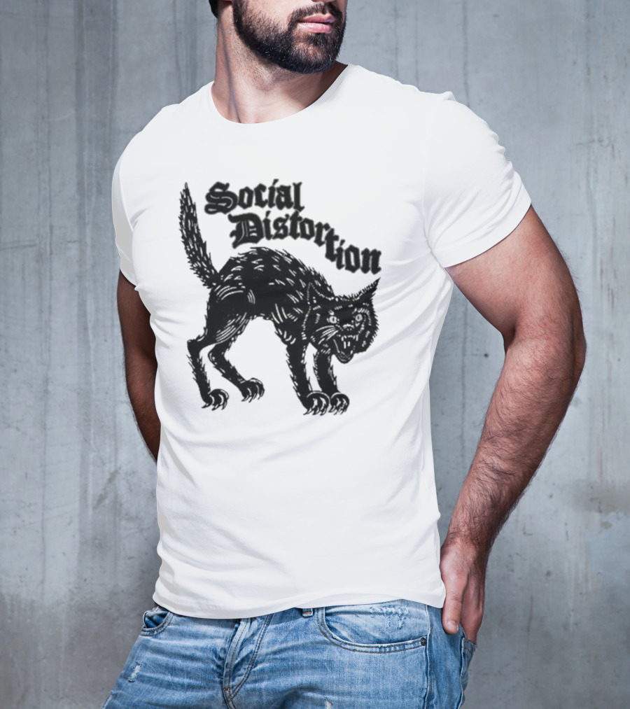 Social Distortion Black Kat Meow T-Shirt
