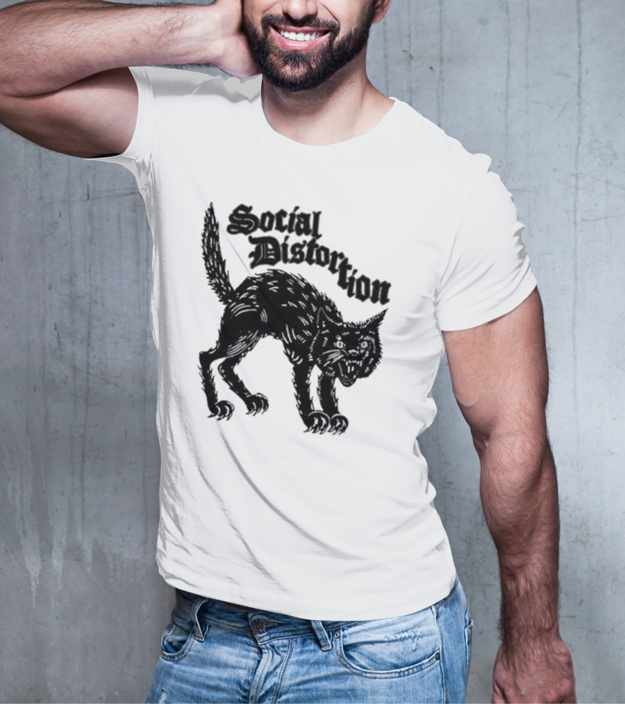 Social Distortion Black Kat Meow T-Shirt