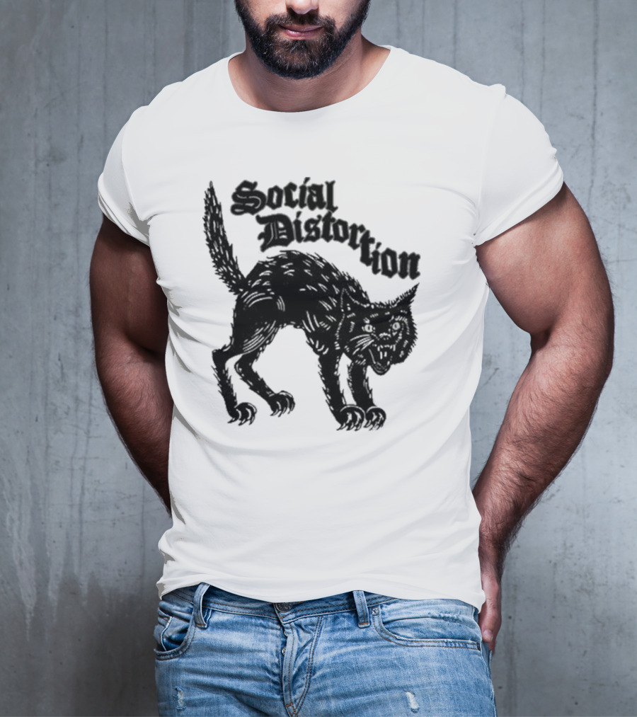 Social Distortion Black Kat Meow T-Shirt
