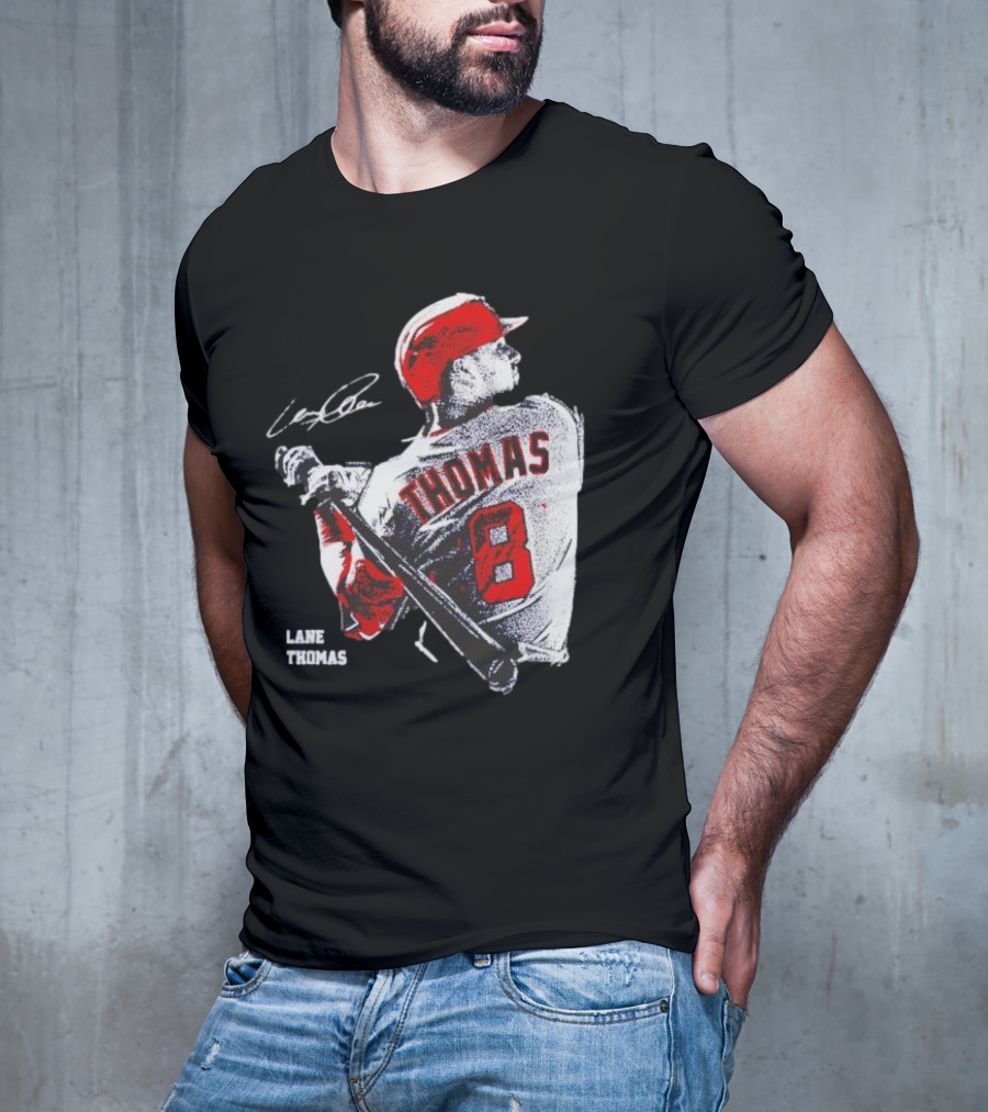 Lane Thomas Cleveland Guardians Baseball Jersey Signature Design 8 T-Shirt