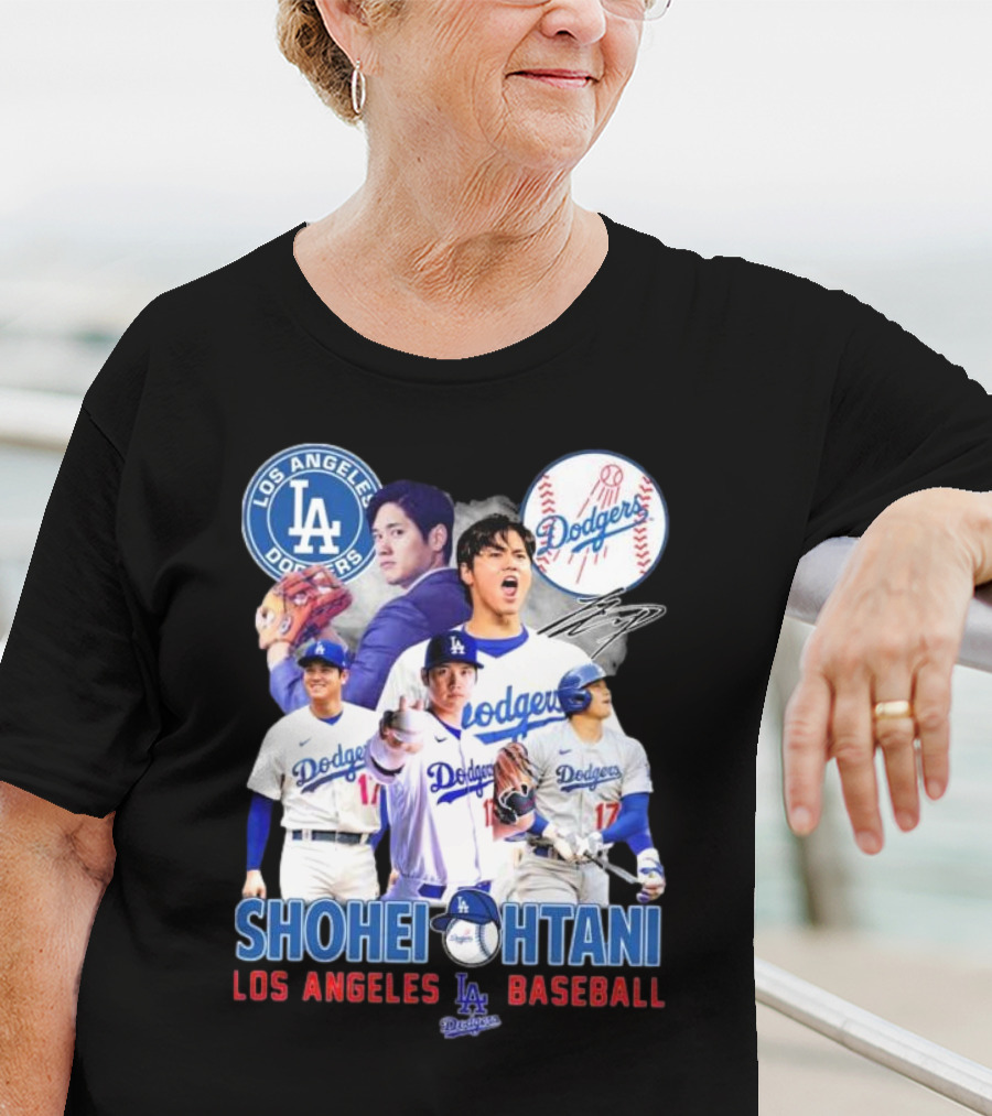 Los Angeles Dodgers Shohei Ohtani Baseball MVP Signature T-Shirt