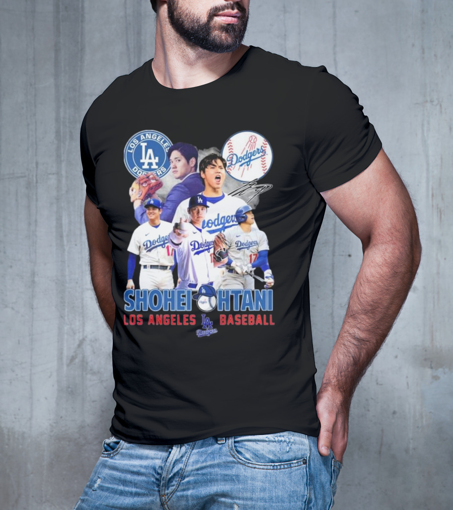 Los Angeles Dodgers Shohei Ohtani Baseball MVP Signature T-Shirt