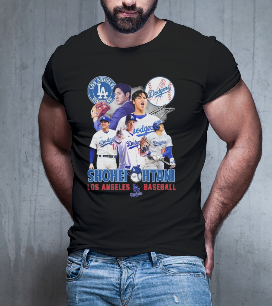 Los Angeles Dodgers Shohei Ohtani Baseball MVP Signature T-Shirt