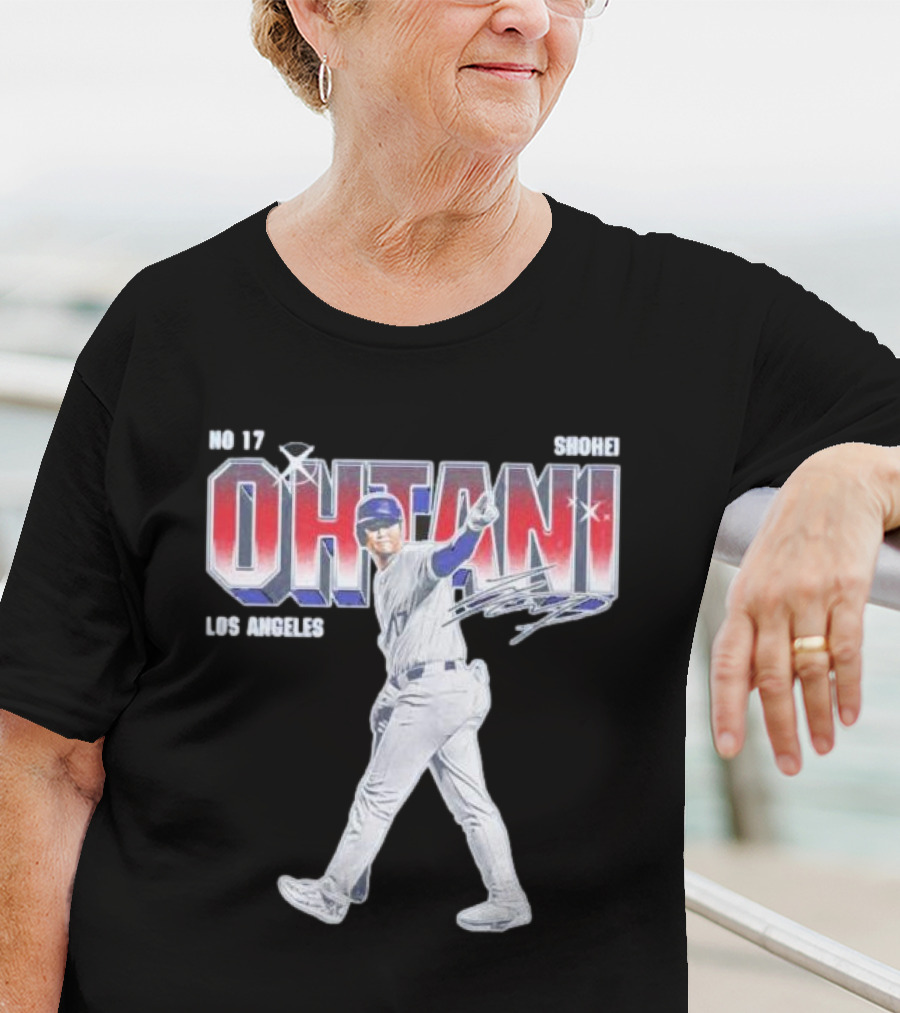 Shohei Ohtani No 17 Los Angeles Signature Baseball T-Shirt