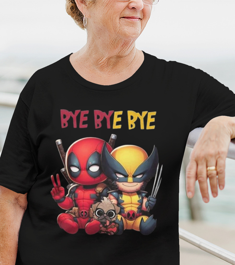 Deadpool Wolverine Bye Bye Bye Best Song For Hero Cute Chibi T-Shirt
