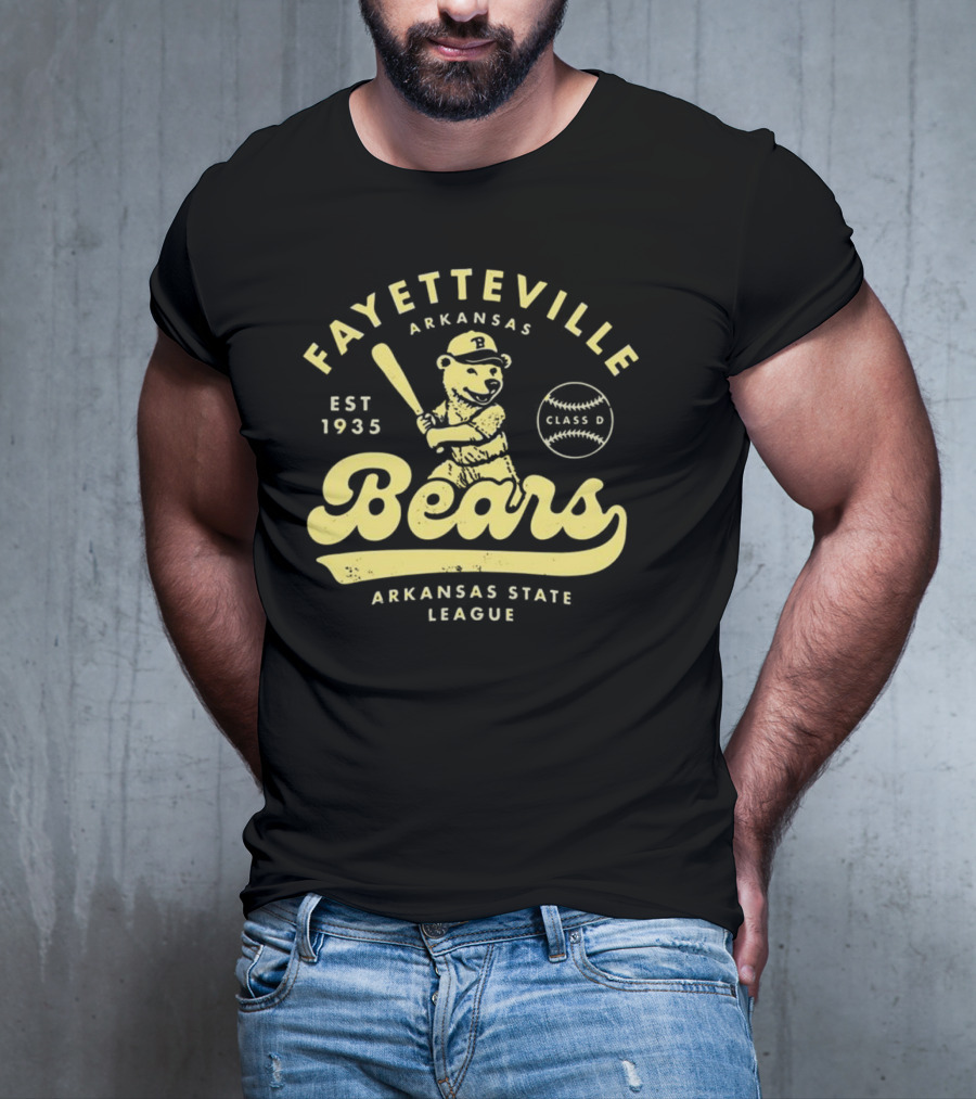 Fayetteville Bears Arkansas State League Est 1935 Class D Vintage Baseball Teams T-Shirt