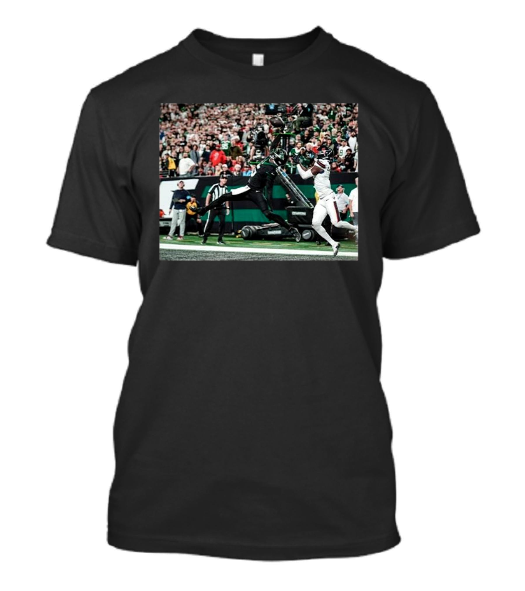 Garrett Wilson One-Handed Touchdown Catch Football Action T-Shirt