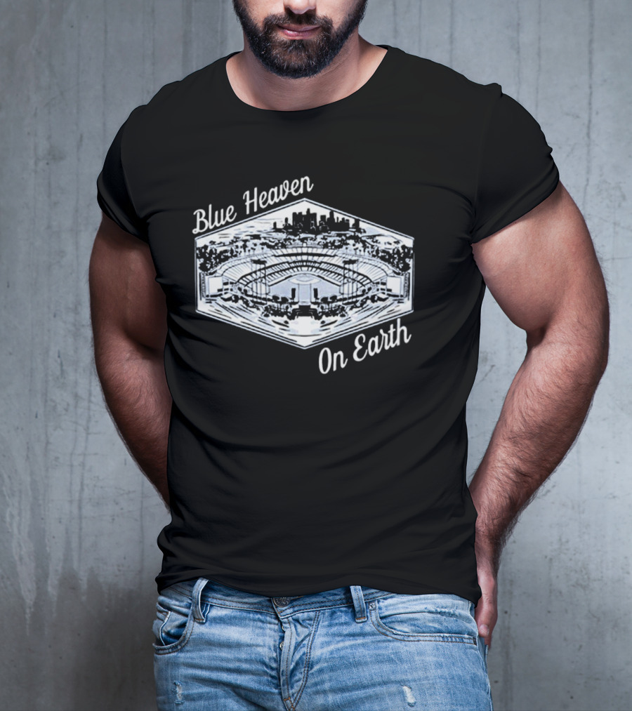 Blue Heaven On Earth Los Angeles Dodgers Stadium Skyline T-Shirt