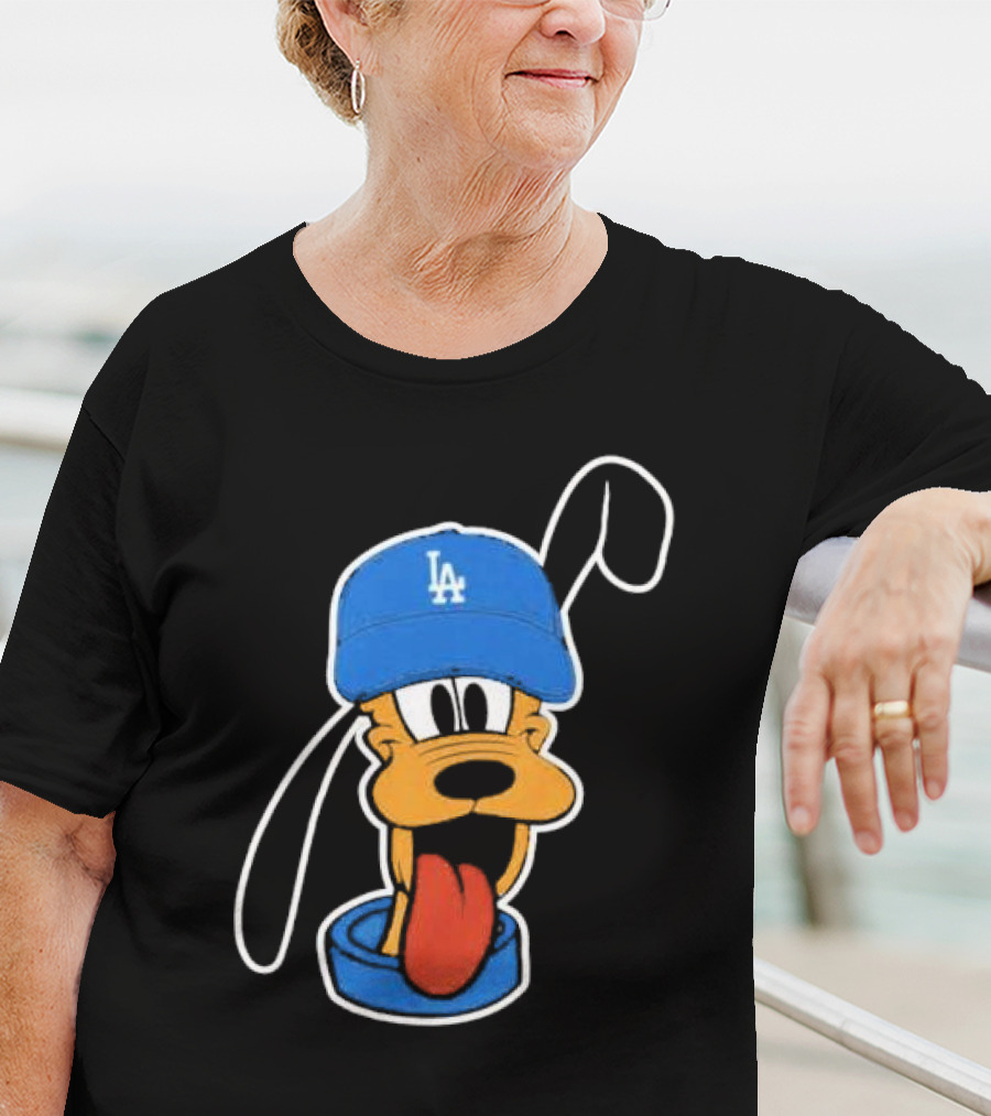 Pluto Los Angeles Dodgers Hat T-Shirt