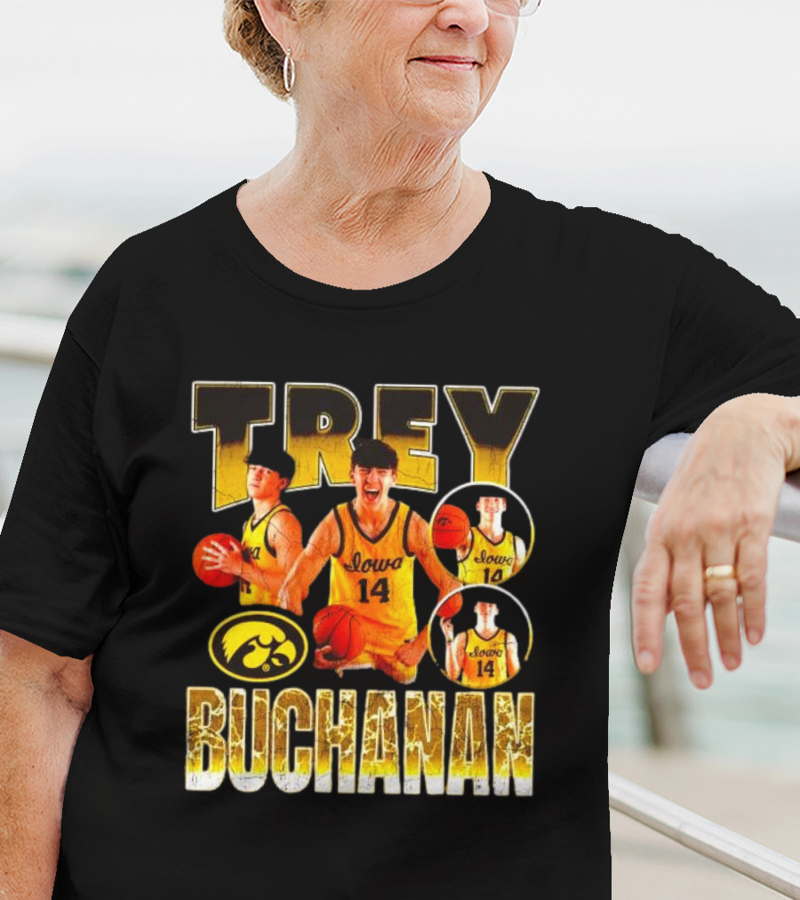 Trey Buchanan Iowa Hawkeyes Basketball Team Retro Jersey Number 14 T-Shirt