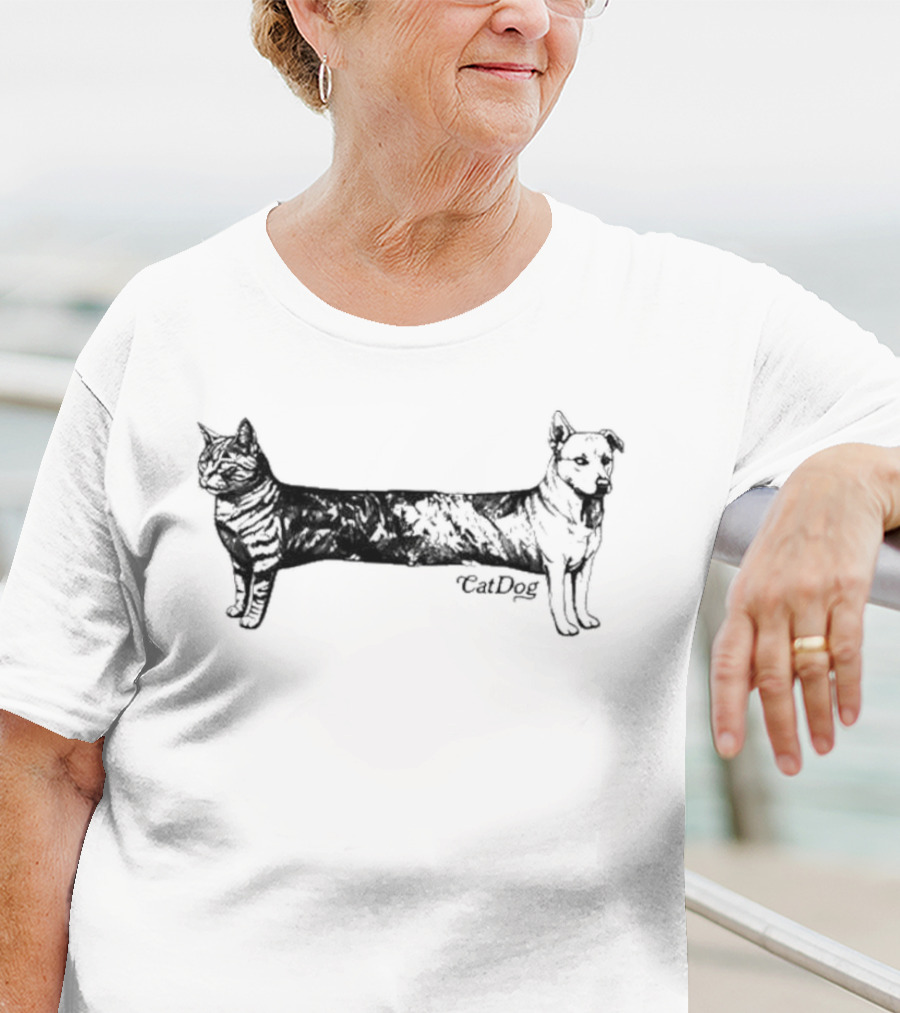Cat Dog Hybrid Design Catdog T-Shirt