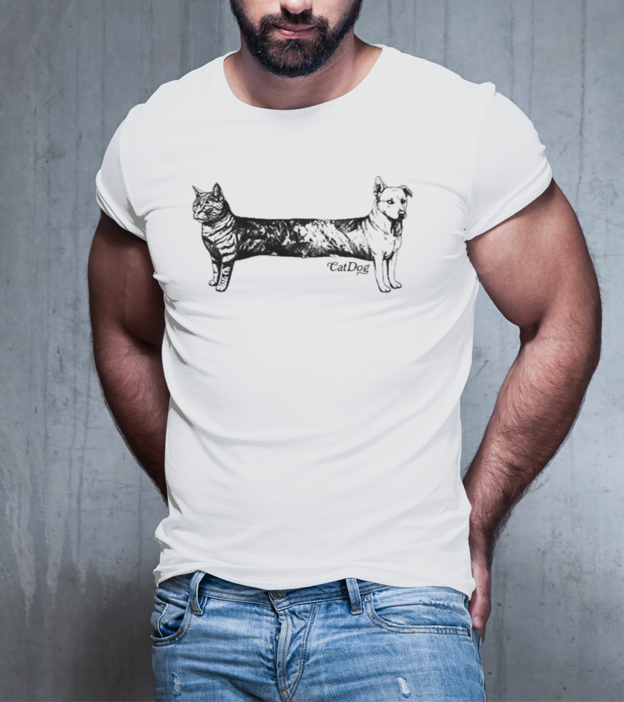 Cat Dog Hybrid Design Catdog T-Shirt