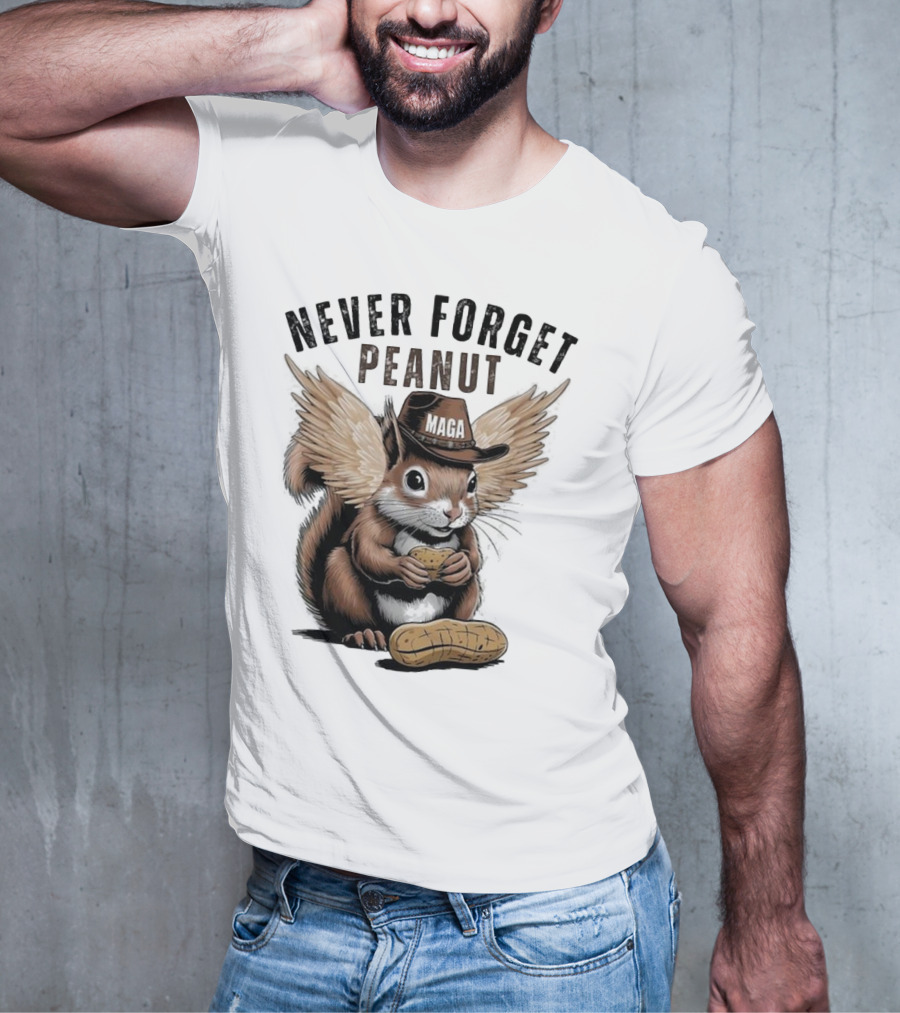 Never Forget Peanut MAGA Squirrel With Peanut T-Shirt