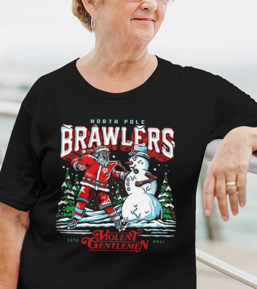North Pole Brawlers Violent Gentlemen ESTD MMXI Christmas T-Shirt
