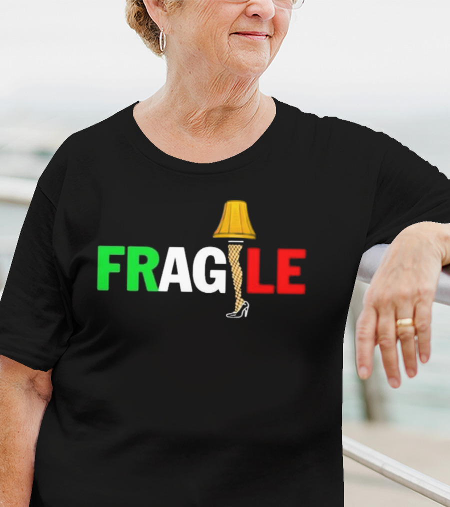 Fragile Italian Christmas Leg Lamp T-Shirt