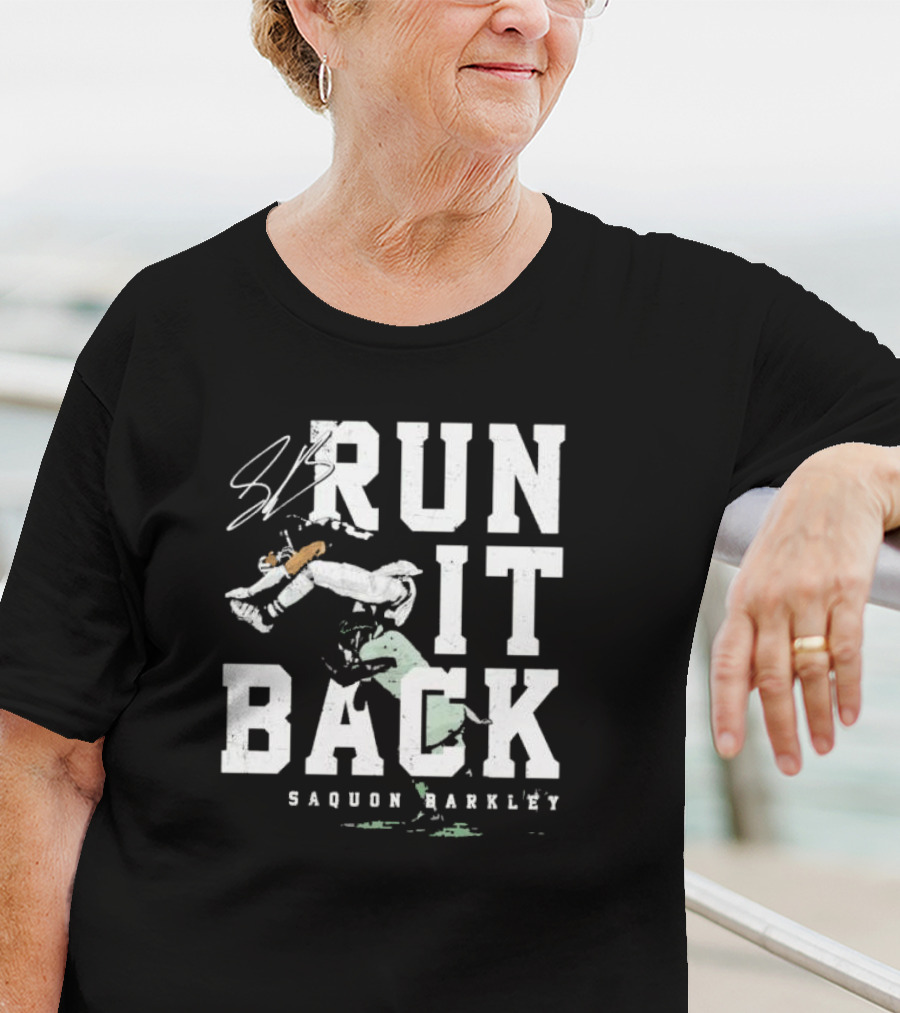 Run It Back Saquon Barkley Signature Jump Over Philadelphia Eagles Player T-Shirt