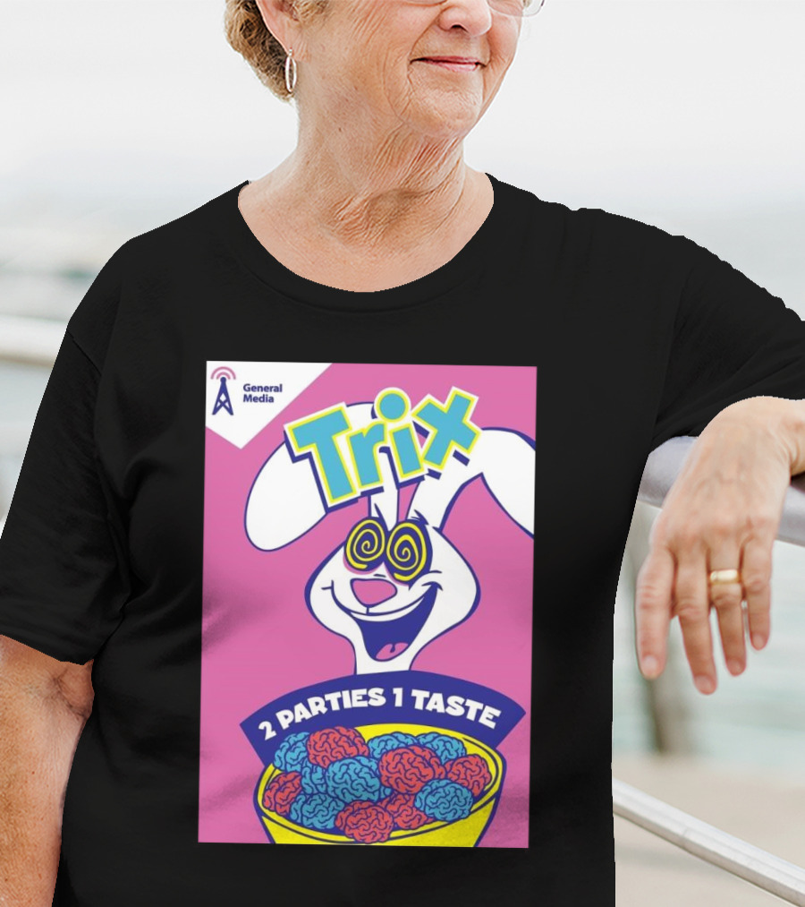 Trix Cereal Bunny With Swirled Eyes And Brain Bowl 2 Parties 1 Taste General Media T-Shirt