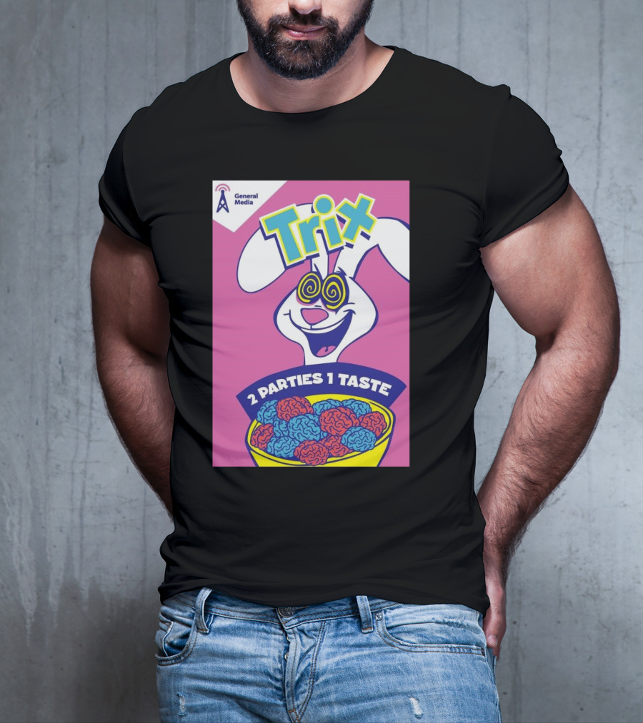 Trix Cereal Bunny With Swirled Eyes And Brain Bowl 2 Parties 1 Taste General Media T-Shirt