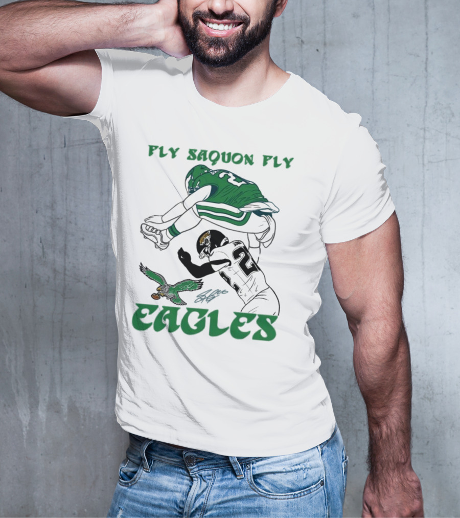 Fly Saquon Fly Eagles Reverse Hurdle Saquon Barkley Jarrian Jones T-Shirt
