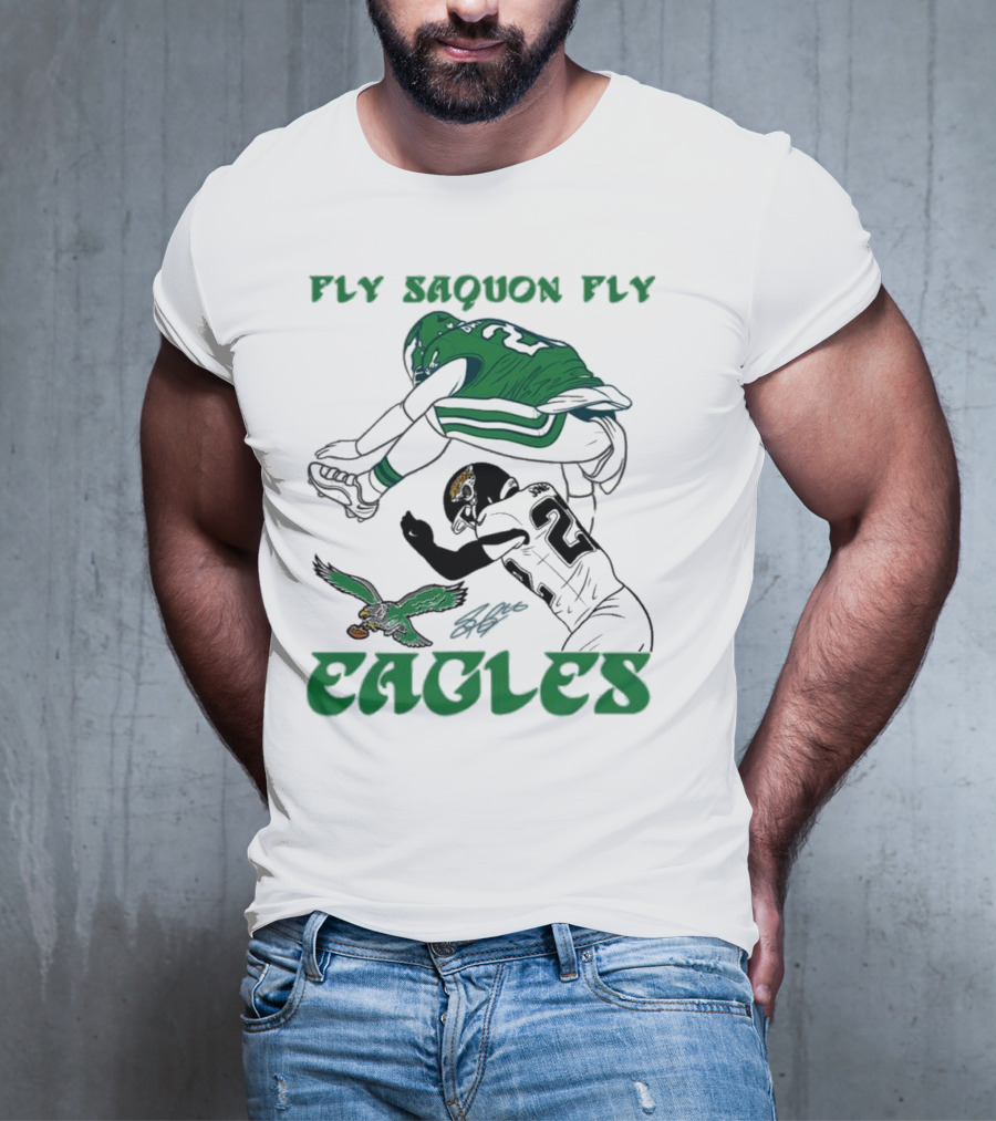 Fly Saquon Fly Eagles Reverse Hurdle Saquon Barkley Jarrian Jones T-Shirt
