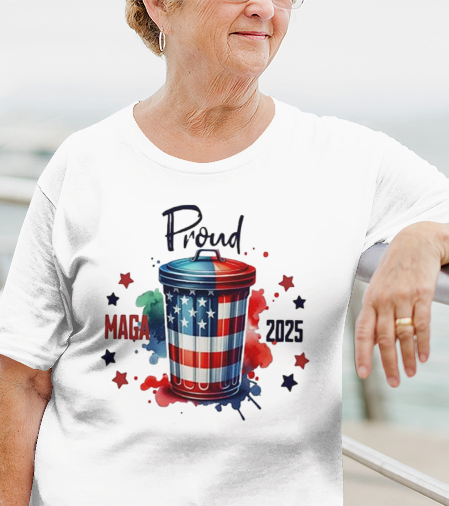 Proud MAGA 2025 Patriotic Trash Can T-Shirt