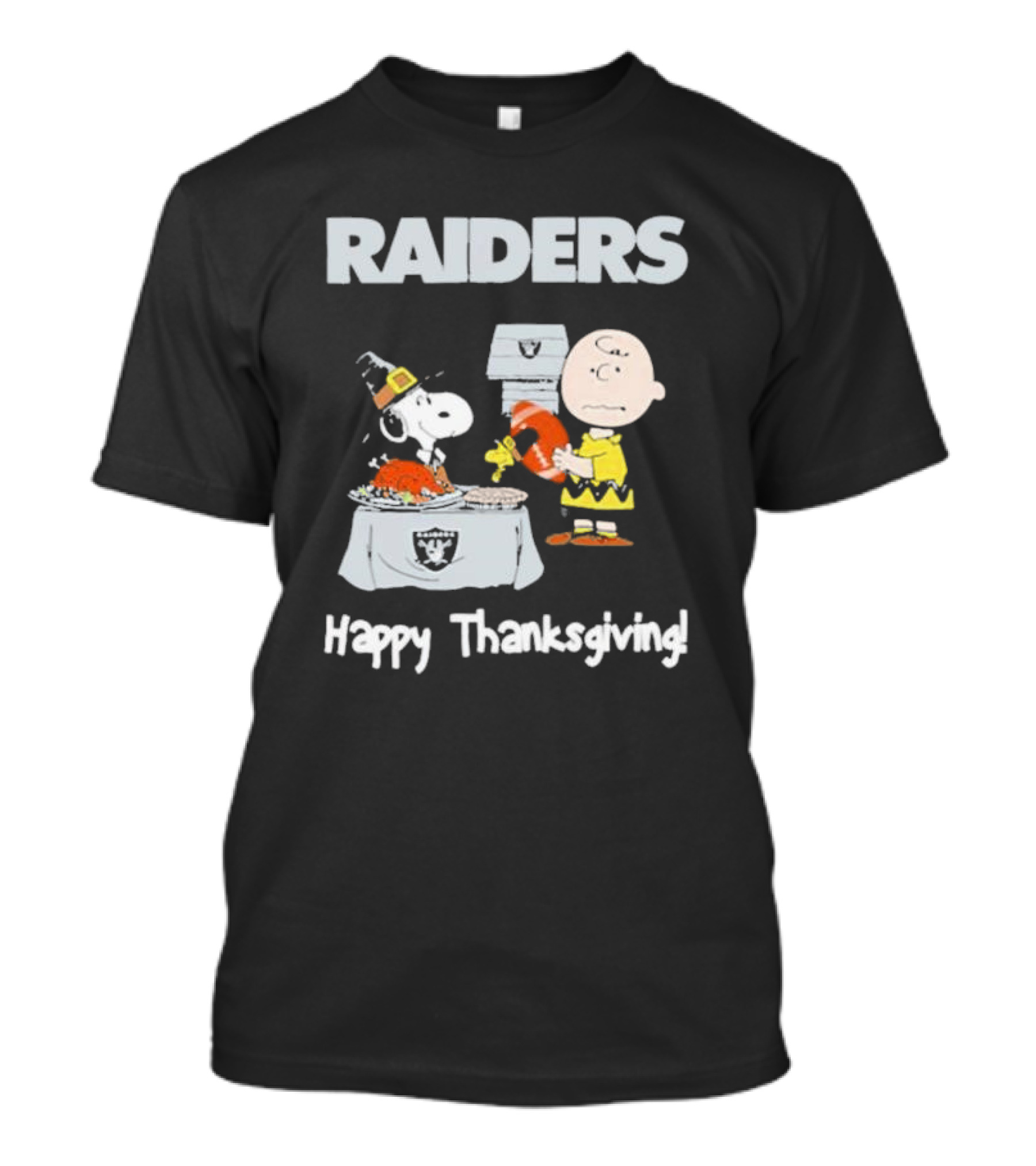 Raiders Charlie Brown Snoopy Happy Thanksgiving T-Shirt