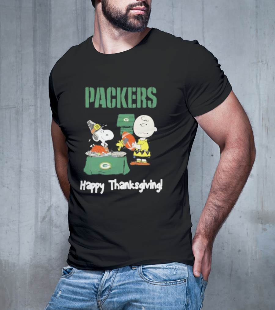 Charlie Brown Snoopy Packers Happy Thanksgiving T-Shirt