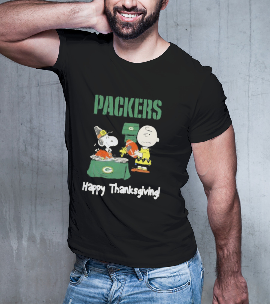 Charlie Brown Snoopy Packers Happy Thanksgiving T-Shirt