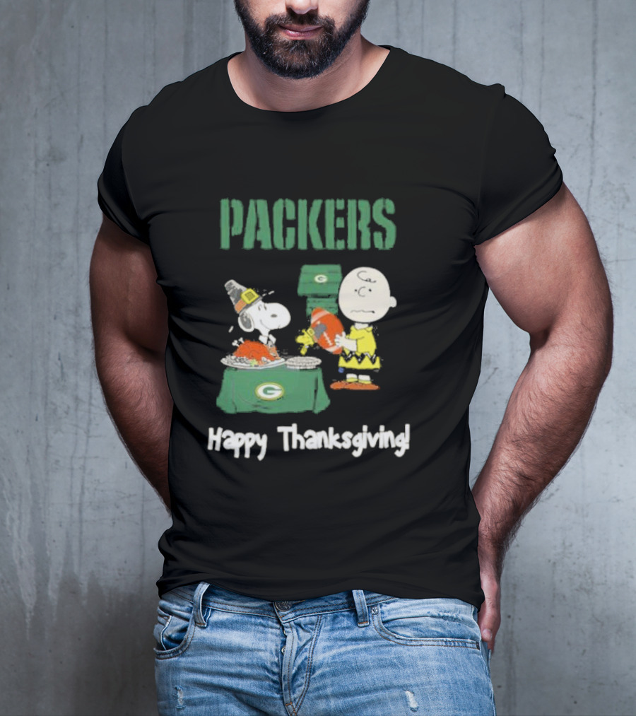 Charlie Brown Snoopy Packers Happy Thanksgiving T-Shirt