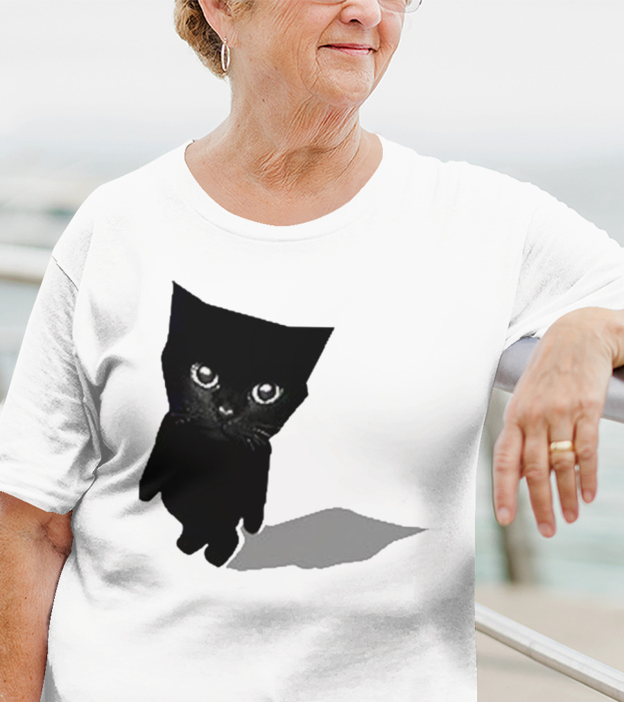 Cat Sluj Art Bro Shadow Black Kitty Image T-Shirt
