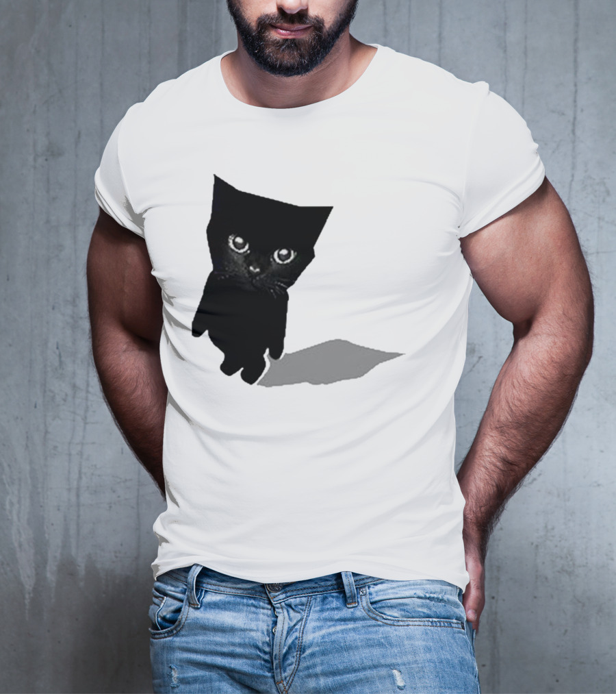 Cat Sluj Art Bro Shadow Black Kitty Image T-Shirt