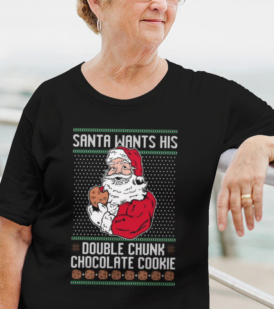 Santa Wants His Double Chunk Chocolate Cookie Vintage T-Shirt