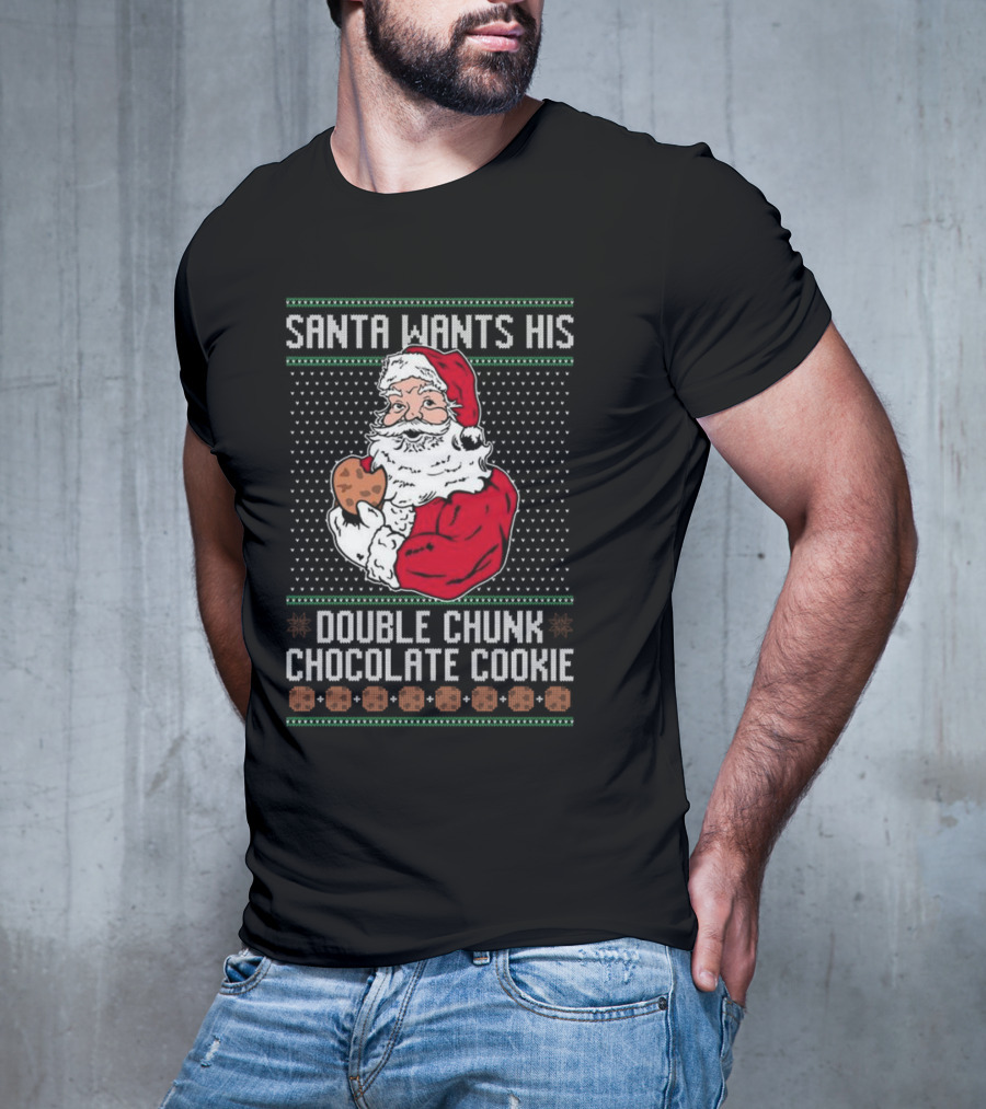 Santa Wants His Double Chunk Chocolate Cookie Vintage T-Shirt