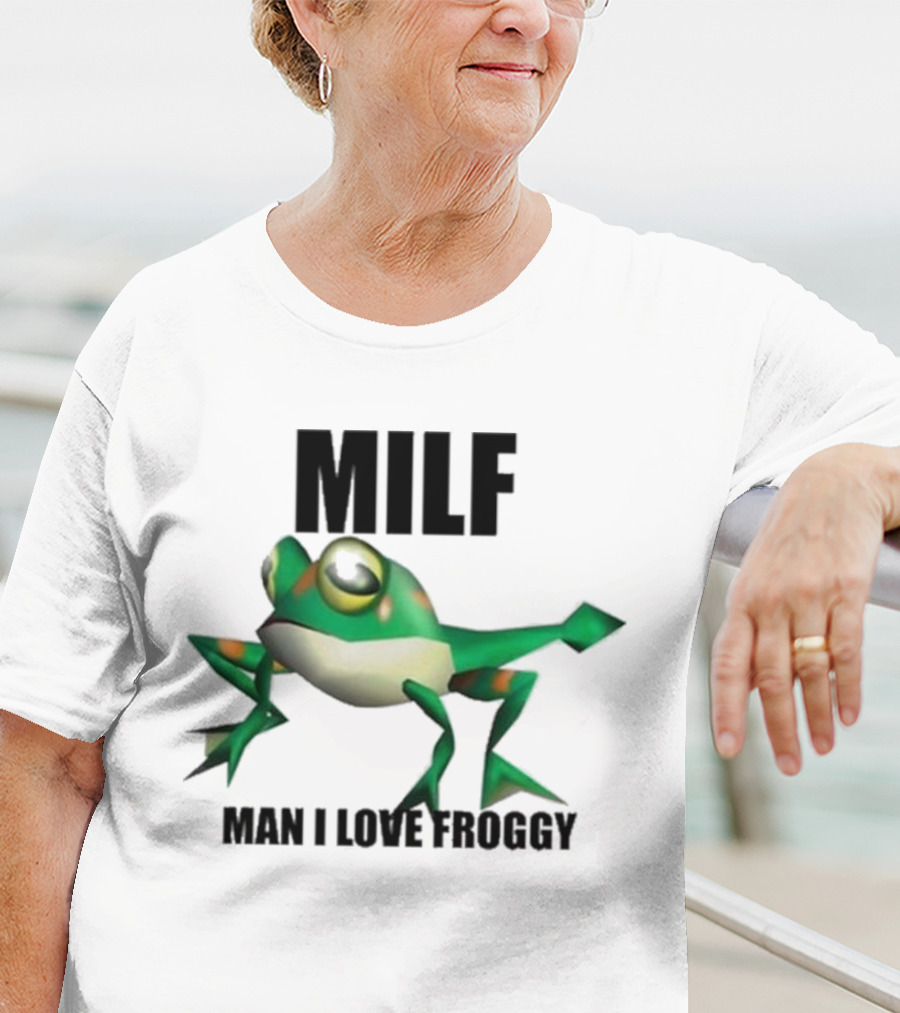 MILF Man I Love Froggy Cute Green Cartoon Frog T-Shirt