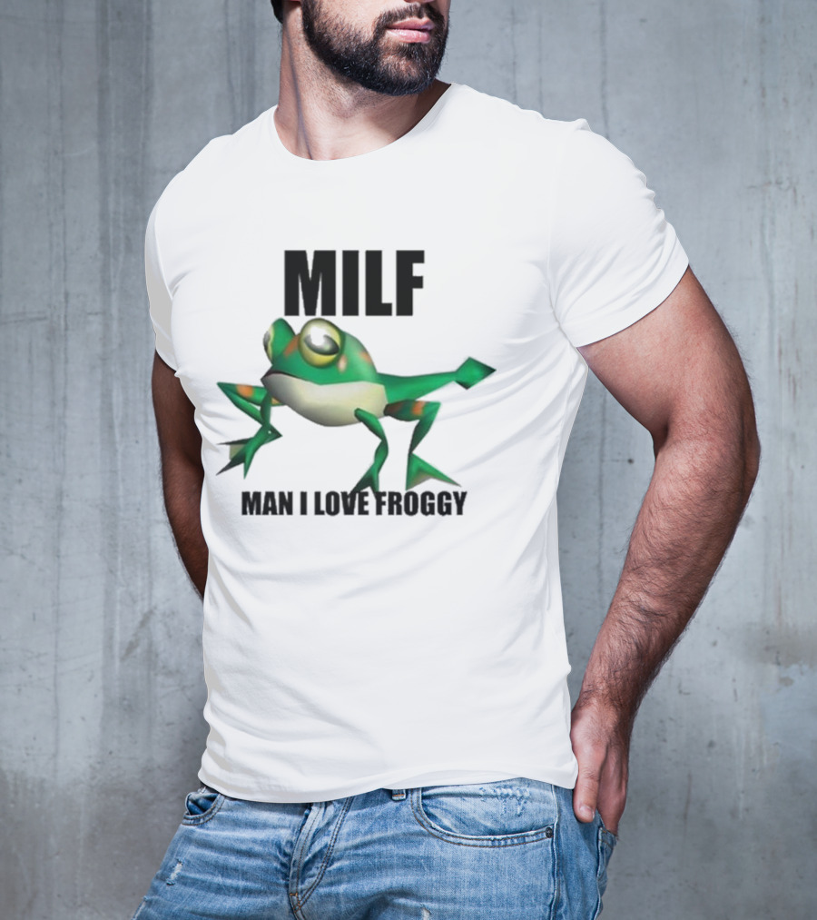 MILF Man I Love Froggy Cute Green Cartoon Frog T-Shirt