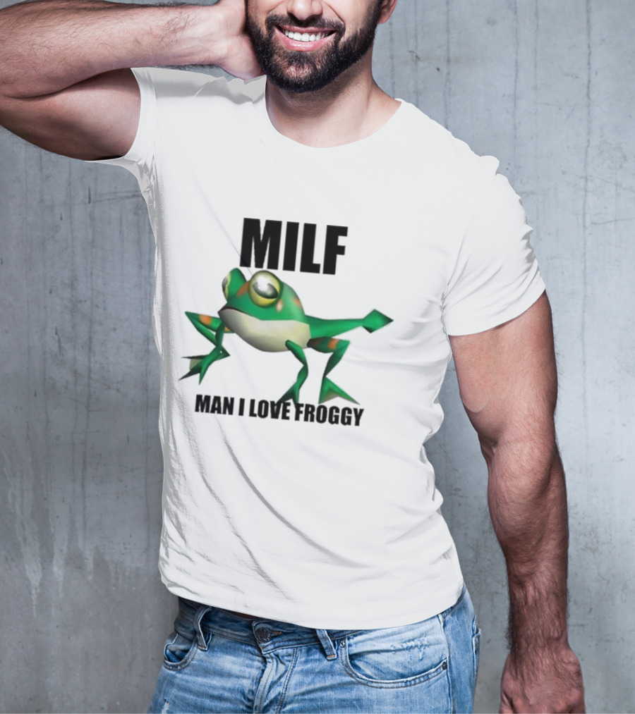 MILF Man I Love Froggy Cute Green Cartoon Frog T-Shirt