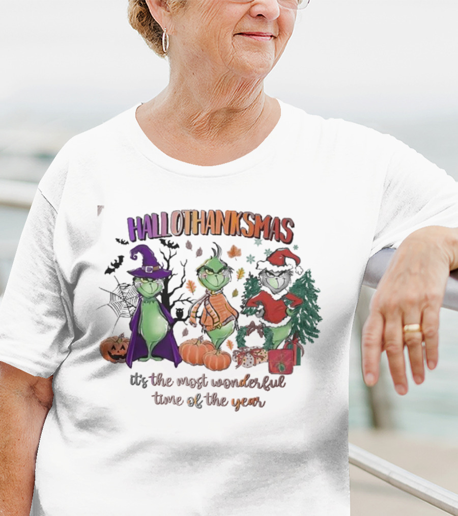 Hallothanksmas The Grinch It’s The Most Wonderful Time Of The Year T-Shirt