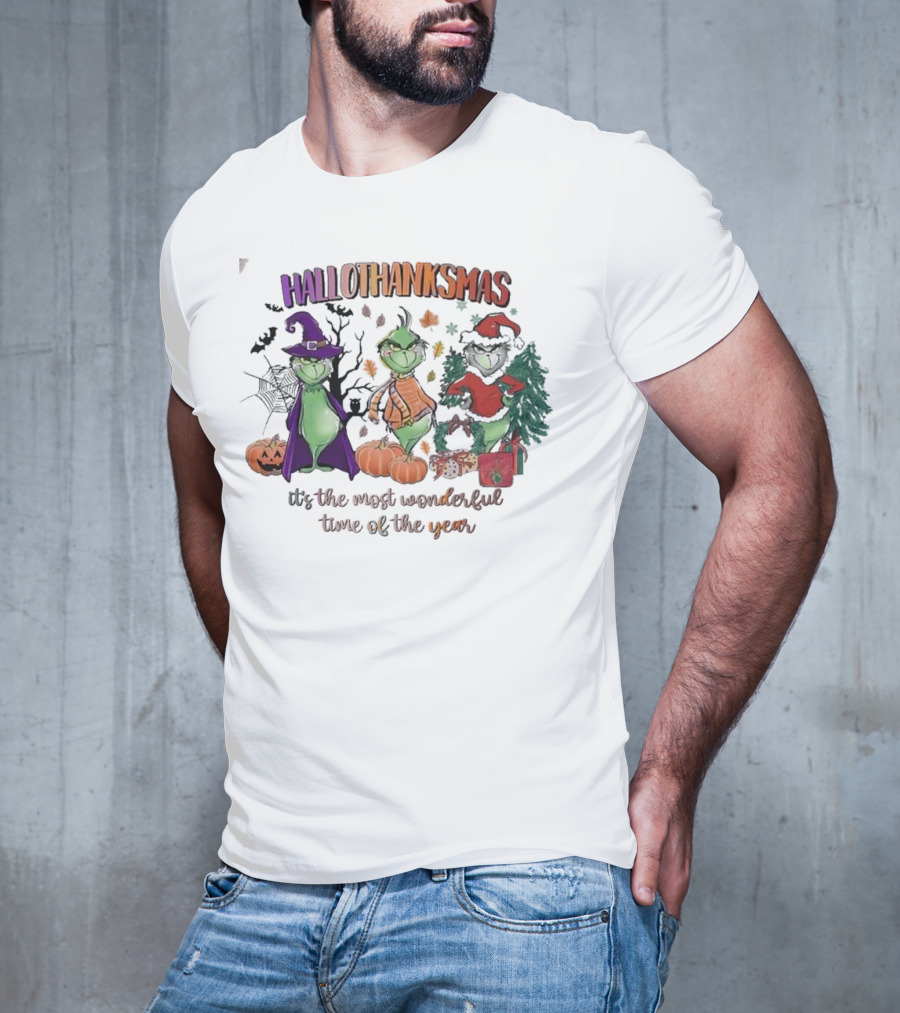 Hallothanksmas The Grinch It’s The Most Wonderful Time Of The Year T-Shirt