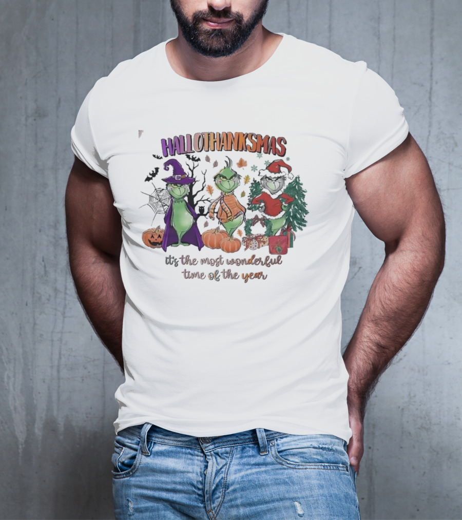 Hallothanksmas The Grinch It’s The Most Wonderful Time Of The Year T-Shirt