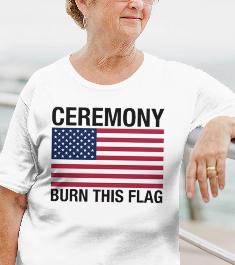 Ceremony Burn This Flag American Flag Trans Girls Be Free T-Shirt