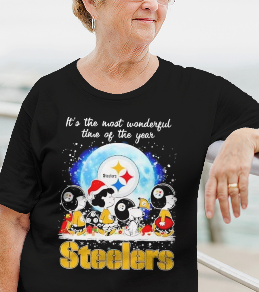 Peanuts Steelers Christmas It's The Most Wonderful Time Of The Year T-Shirt